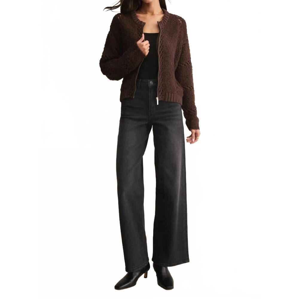 NEW Z SUPPLY women's sundance zip up sweater jacket in brown - Picture 4 of 6